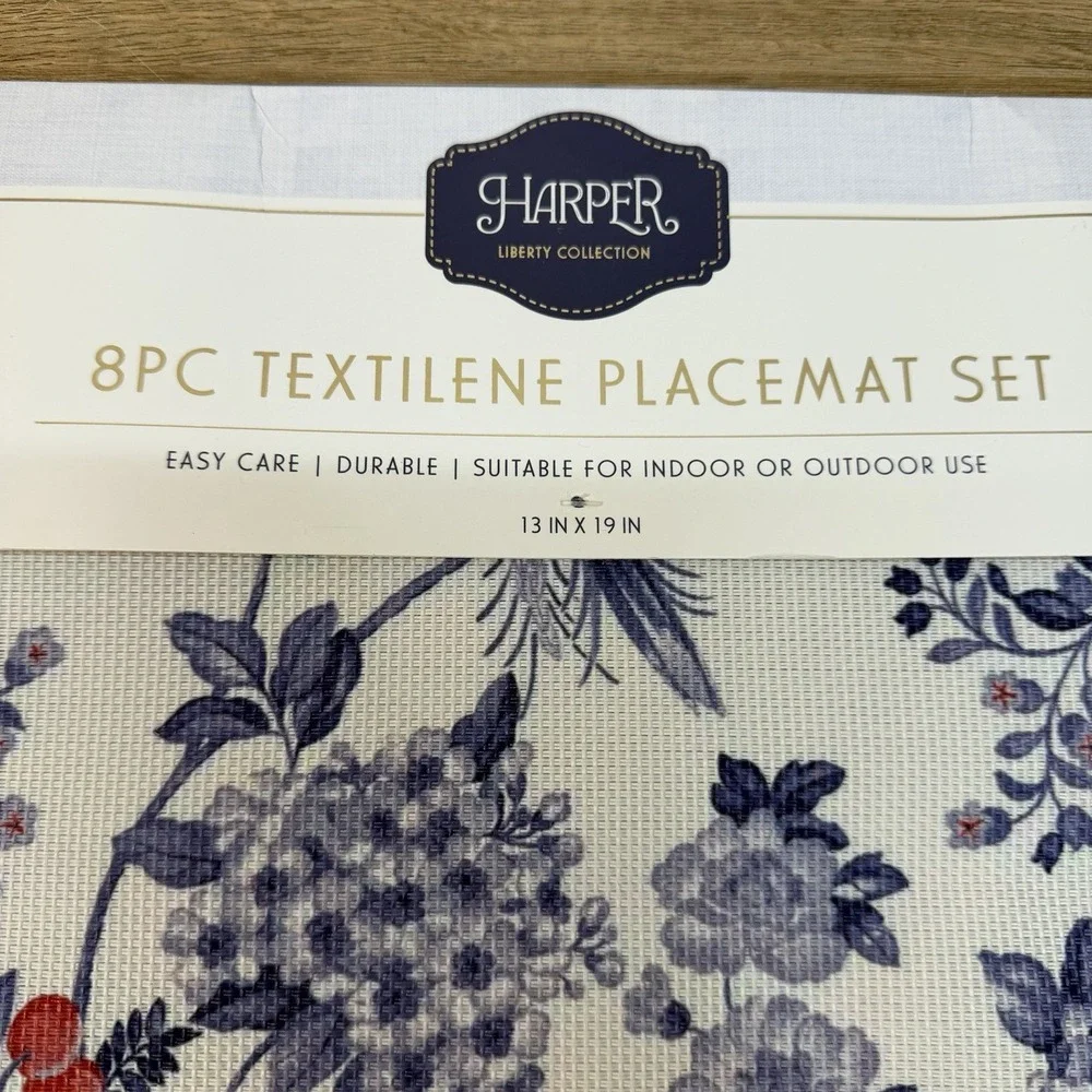 8pc Harper Liberty Collection Textilene Table Mats USA 250th Anniversary